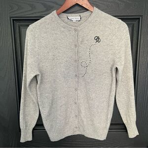 Lingua Franca Fly Boss Cashmere Cardigan XS Light Grey